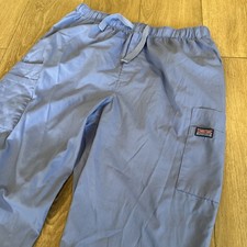 Cherokee Workwear Men  s Scrub Pants Blue Drawstring Pockets Medical Large