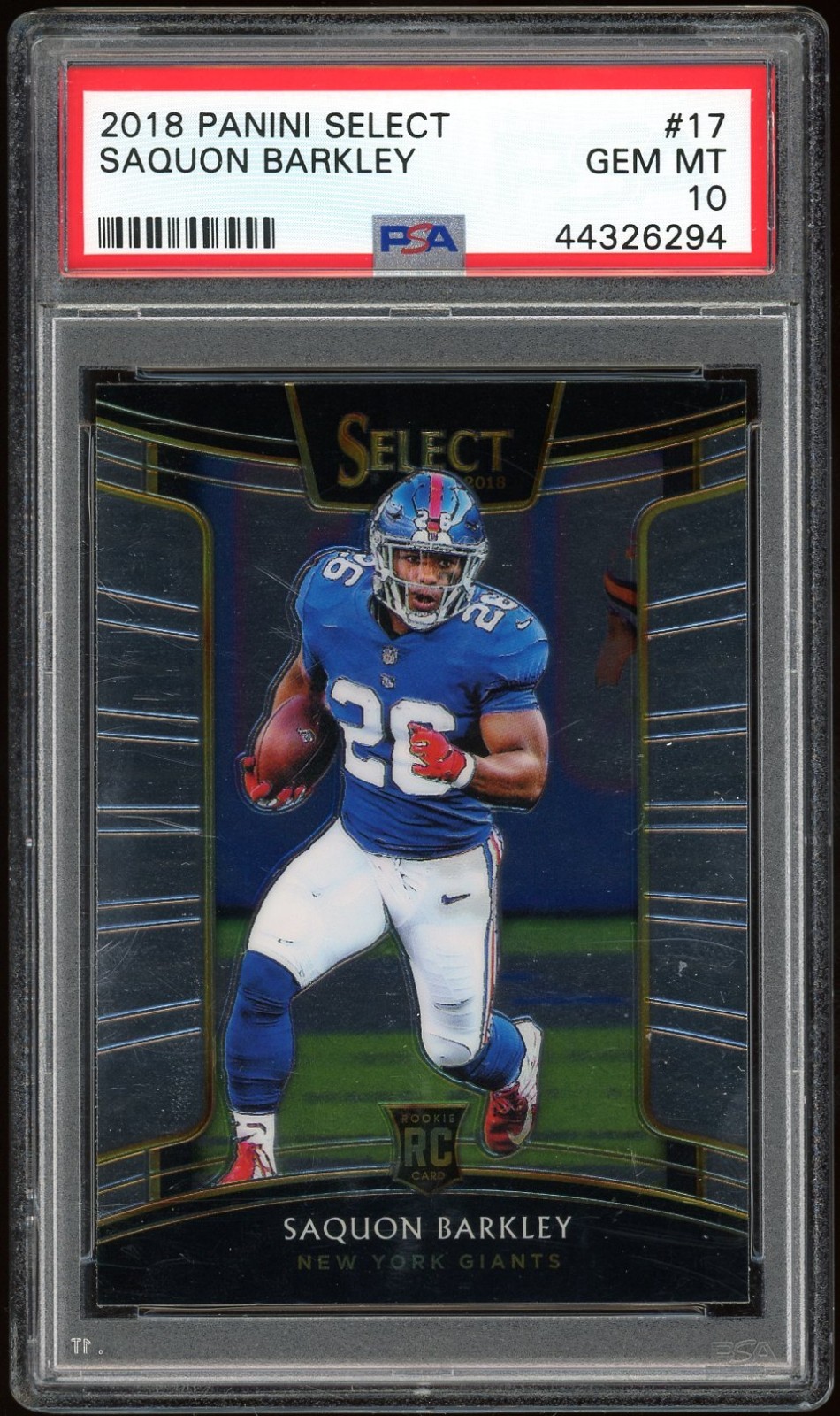 2018 PANINI SELECT #17 SAQUON BARKLEY ROOKIE RC PSA 10