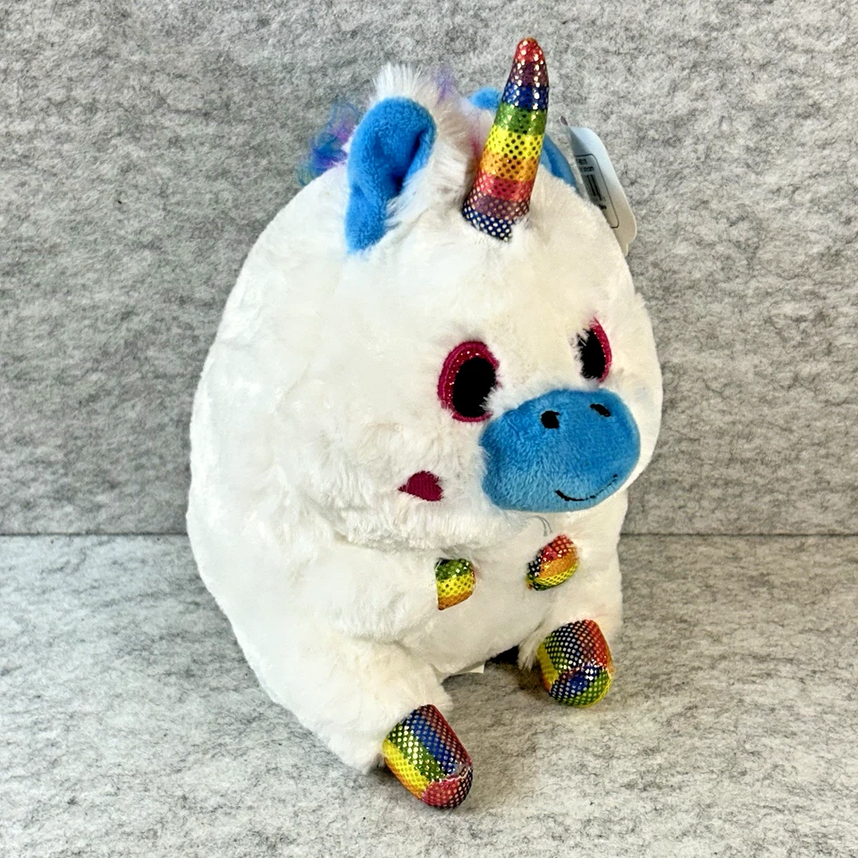 Belly Buddies Unicorn 9" Plush Nanco - Blue, White, Rainbow - NWT - Image 4 of 4