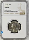 1973 washington quarter no mint mark MS-64, nice coin to have!!