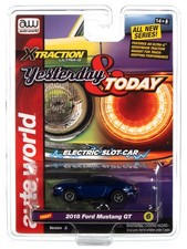 AUTO WORLD Yesterday  Today SC384 R4 SR A Slot Car 2018 Ford Mustang GT Blue