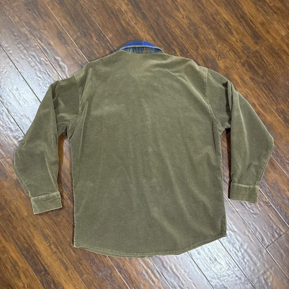 Camisa De Colección No Fear L/S Para Hombre Mediana Marrón Pana Chamarra Años 90’s Y2K Hecha en EE. UU. Foto 3 de 4