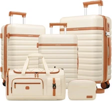 Luggage Sets 5 Piece, Carry On Luggage 20In With Spinner Wheels, Hardside Sui...