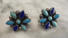Sterling Silver, Turquoise, Stone, Earrings, 925