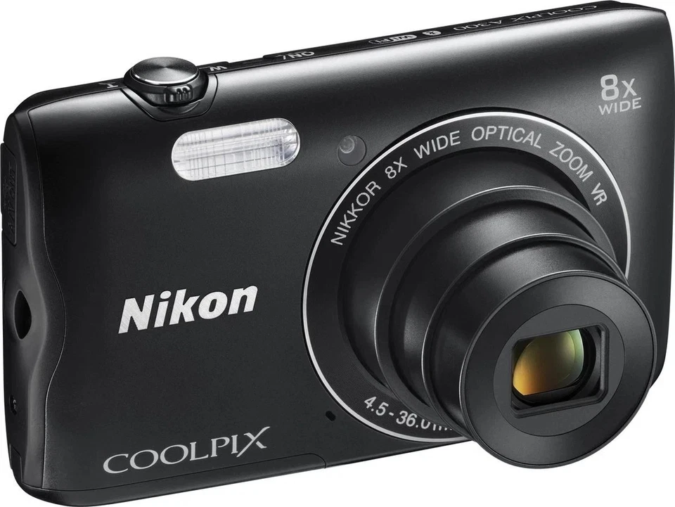 Nikon Coolpix A300 Digital Camera 20.1 MP 8x Optical Zoom Black Audio Recording - Image 4 of 4