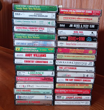 Lot Of 32 Vintage Christmas /Country Christmas Cassette Tapes Various Artists