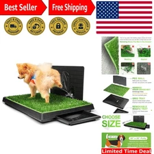 Dog Grass Pad with Tray Large, Puppy Turf Potty Reusable Training Pads with P...