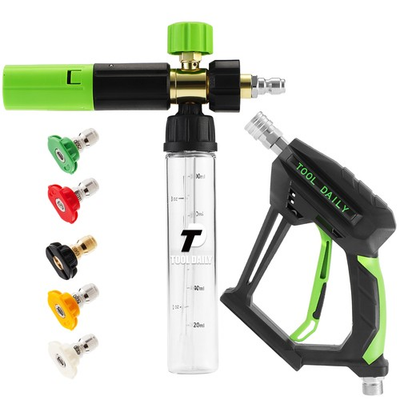 #ad Pressure Washer Short with Mini Foam Cannon 5 Power Washer Nozzle Tips 1 4 ... $39.53