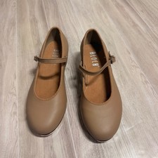Bloch Kids Tan Leather Mary Jane Tap Shoes Techno Tap Dance Size 4 Tan S0302L