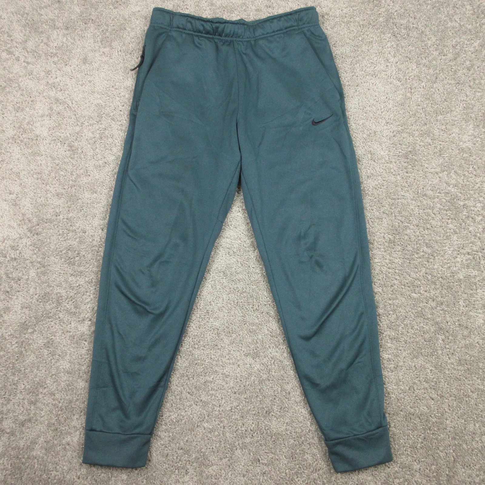 Nike Sweatpants Mens Medium Green Thermafit Fleece Joggers Activewear Gym Sport