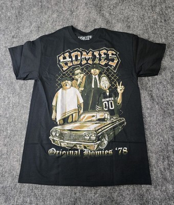 Homies West Coast Chicano Black T-shirt Classic  Lowrider Retro Size M