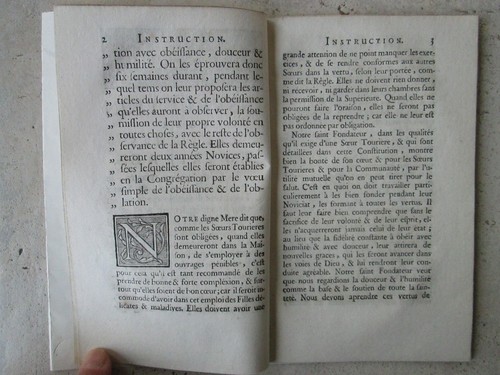 INSTRUCTIONS POUR LES SOEURS TOURIERES de la Visitation Sainte-Marie. Toul 1749. - Afbeelding 4 van 7