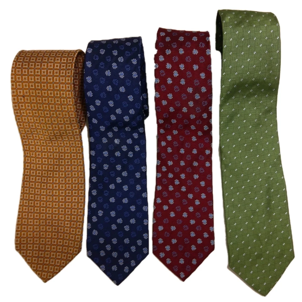 批量 8 件 Brooks Brothers 几何条纹丝绸领带 5 件全新制造商和一个 346 — 第 2/4 张图片