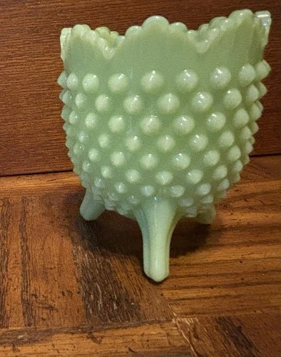 Fenton Jadeite Hobnail 3-Footed Candy Dish