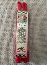 MOVING SALE! Vtg Yankee Candle Co. Hollyberry 8" Set Of 2 Tapers Holly Berry