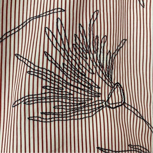 Margon Metamorfosi Embroidered Button-Front Blouse Women’s Size L Cotton Stripe - Picture 6 of 9