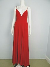 Ariella Womens Red Spaghetti Strap Evening Full Length Dress Sz M Made USA