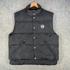 Napapijri Jacket Mens Large Black Puffer Down Fill Gilet Expedition Logo Coat