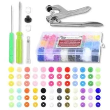 Plastic Snaps with Snap Button Pliers and Storage Box - All in One Fasteners ...