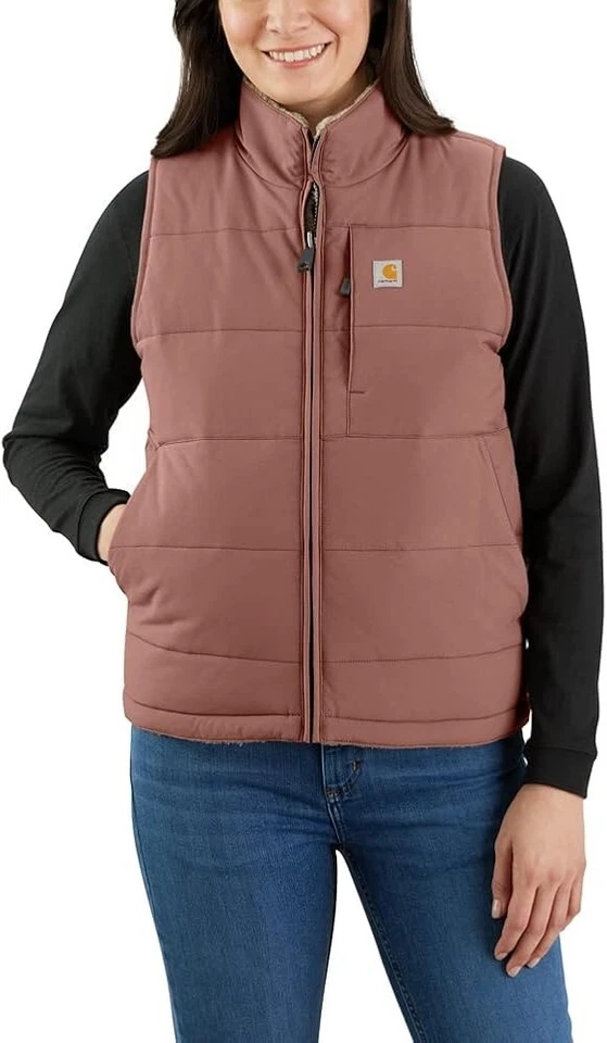 Carharrt Women's Relaxed Fit Midweight Utility Vest Nutmeg Large - Image 3 of 4