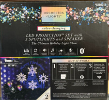 Gemmy Orchestra of Lights LED Projection Set w/ 3 Spotlights  Speaker 5286312