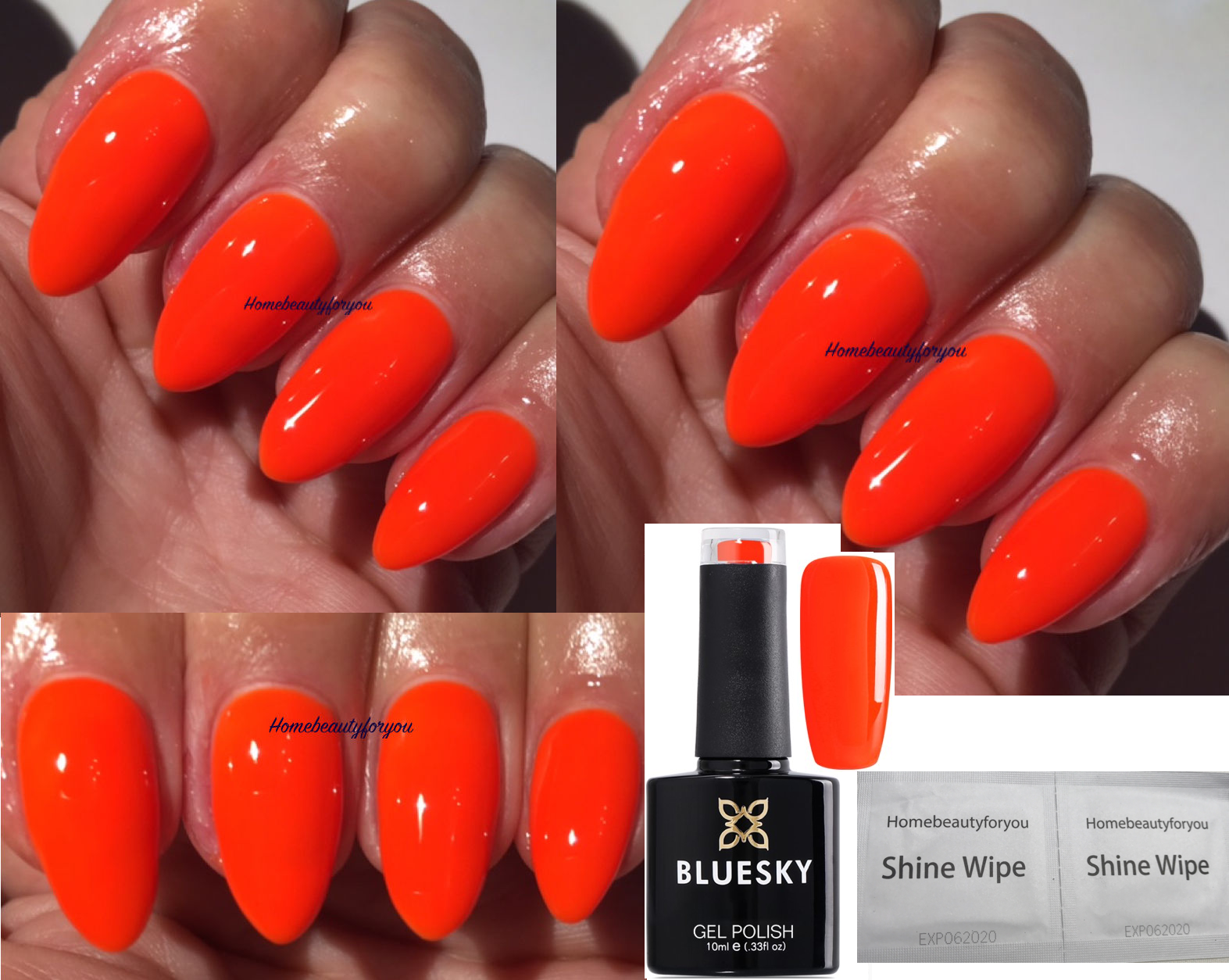 BLUESKY GEL NAIL POLISH NEON ORANGE BURLESQUE UV LED SOAK OFF NEON 22