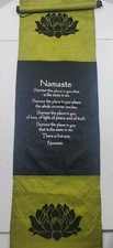 Namaste Cotton Scroll Type Banner, Wall Hanging! 48 in. Lenth. 13 in. Wide. Yoga