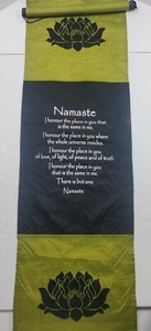 Namaste Cotton Scroll Type Banner, Wall Hanging! 48 in. Lenth. 13 in. Wide. Yoga