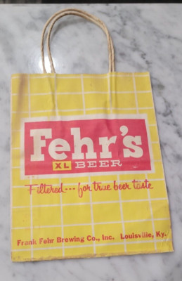 vintage lot of 4 paper beer bags. fehr's, white cap, falls city, and blatz
