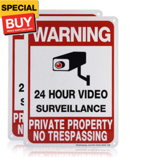 2-Pack Private Property No Trespassing Sign, video surveillance signs outdoor, U