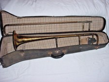 ANTIQUE CONN TROMBONE SMALL JAZZ 6" BELL marked ELKHART IND AND WORCHESTER MASS