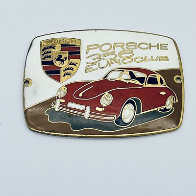 PORSCHE 356 ENAMEL BADGE EUROCLUB EUROPA CLUB WAPPEN VINTAGE OLDTIMER COLLECTION