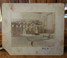 Antique 1906 Victorian Cabinet Card Photo Young School Children Group Portrait