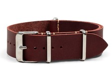 Oxblood Oiled Leather One-Piece Watch Band - 18, 20, 22 or 24mm