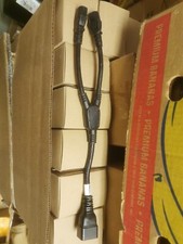 Splitter Power Cord - 200mm - Black IEC 60320 C20 to 2x IEC 60320 C13, 14AWG
