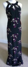 New Scarlett Sleeveless Embroidered Black Maxi Formal Gown Dress, Size 12