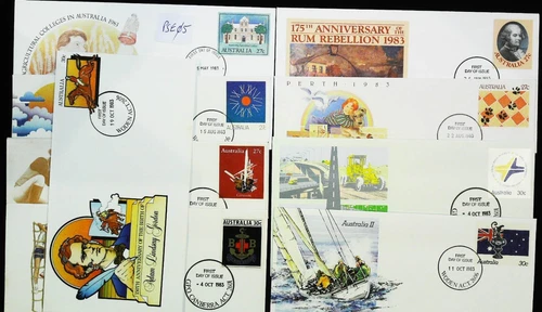 1983 FDC PSE x 9 Australia. Pre-stamped envelopes. Very fine condition (PSE05)