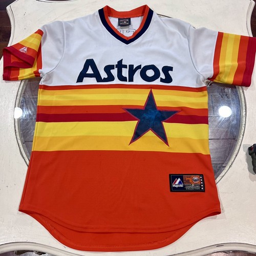 Vintage Majestic Cooperstown Houston Astros CRAIG BIGGIO #7 Rainbow