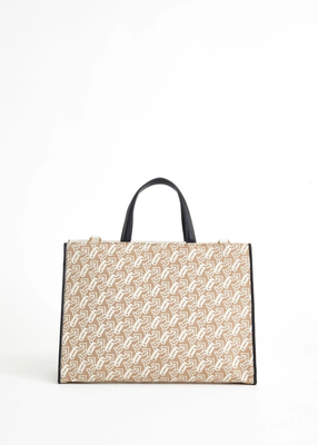 Shopping Bag Gaudí In Similpelle Con Lettering GJ A Rilievo - Tracolla Rimovibile, Misure 37x27x16 Cm