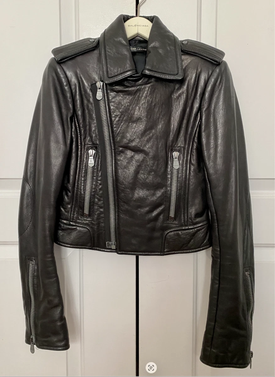 Balenciaga by Nicolas Ghesquiere Lambskin Moto Jacket size IT38 | eBay