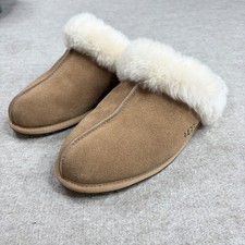Ugg Womens Slippers 11 Beige Suede Wool Shearling Scuffette II Slippers NEW