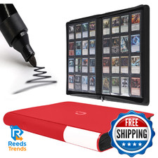 Premium Card Binder 16 Pocket Fits 1600 Cards 4X4 Ringless Card Album Sleeves Tr