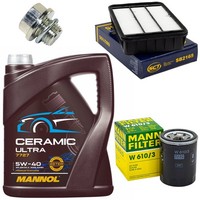 MotoröL Filter Set 5W-40 5 Liter + ÖLablassschraube FüR Mitsubishi Peugeot 4007