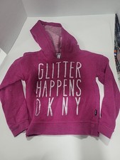 Girls Pink Glitter Hoodie 6 DKNY
