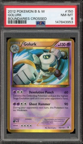 Pokemon Golurk Boundaries Crossed Holo Secret Rare #150 PSA 8