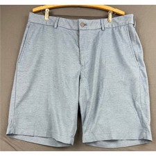 Walter Hagen Golf Shorts Men 36 Blue Excellent 11 Series Micro Check Performance