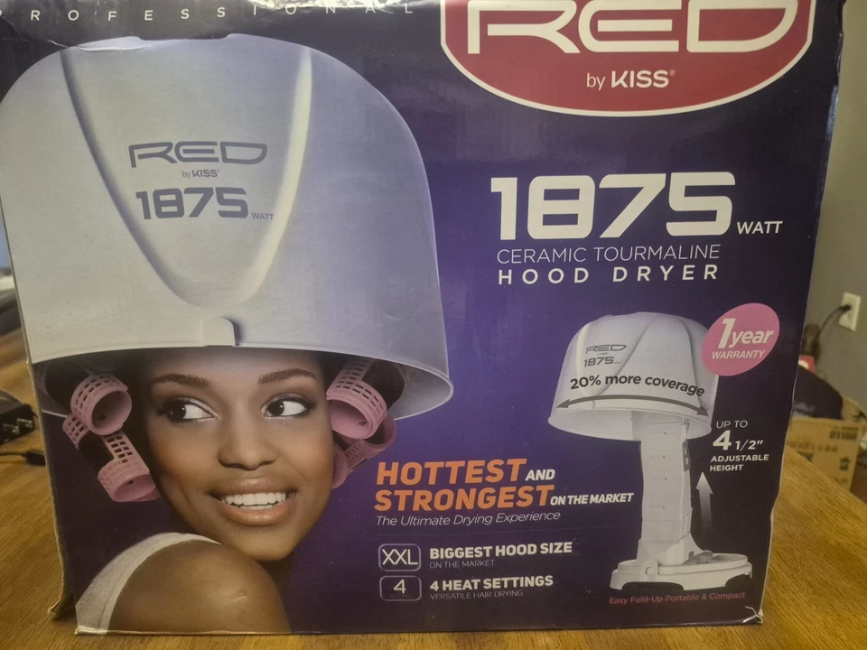 Фен для волос Red by Kiss Professional 1875 Вт керамический турмалин капюшон (в коробке) - Изображение 3 из 4