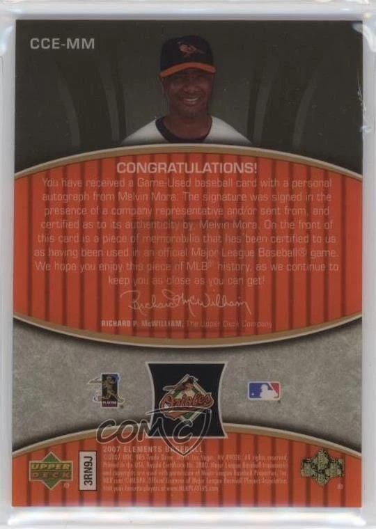 2007 Upper Deck Elements Clear-Cut Elements /350 Melvin Mora #CCE-MM Auto - Image 2 of 2