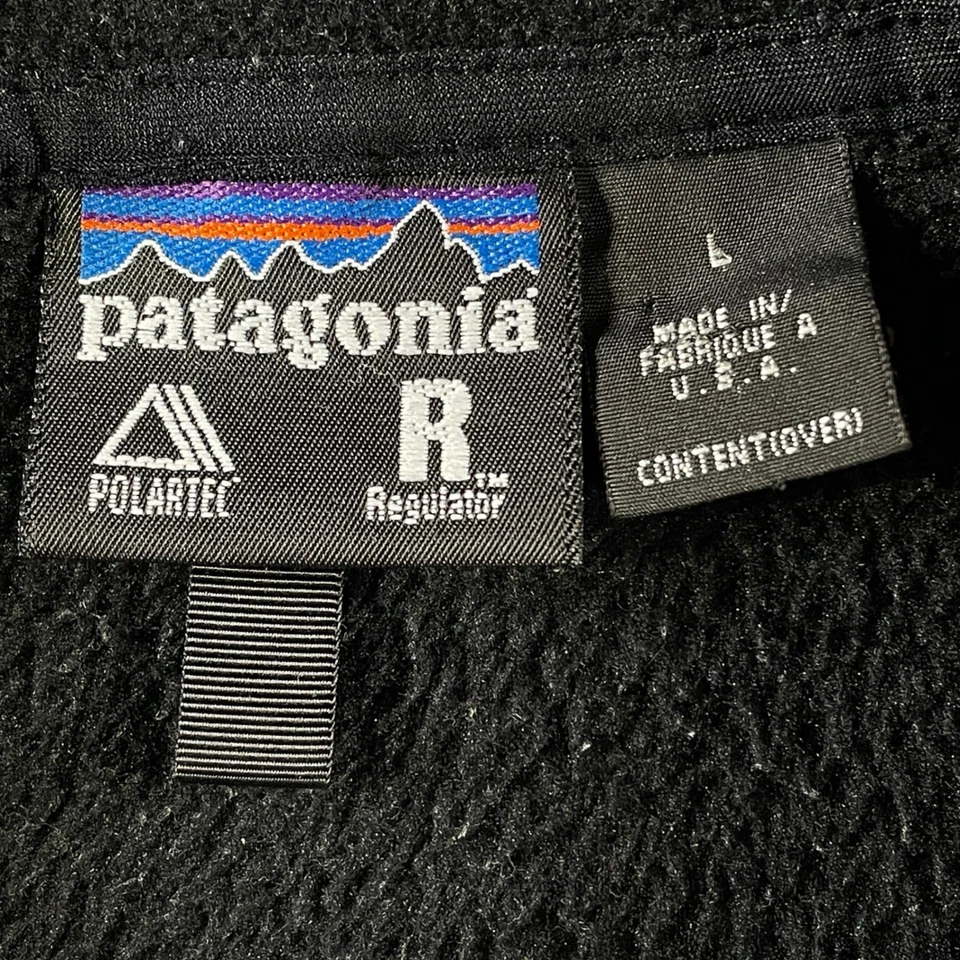 Suéter Polar Regulador Patagonia Para Hombre Grande Negro Polartec Años 90 EE. UU. Foto 2 de 4