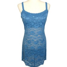 Cosabella Malawi Blue Stretch Lace Curvy Foxie Bodycon Chemise Size Medium